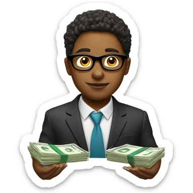 Sister with sign of money in his glasses sticker