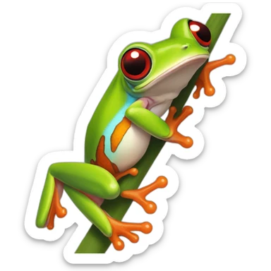 Red eyes tree frog agalychnis sticker