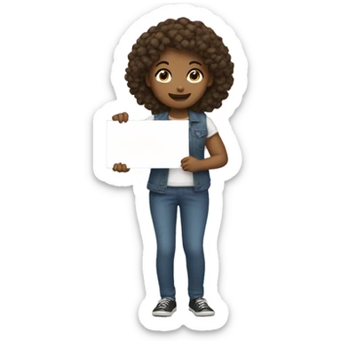 a girl holding a sign saying “I did it” sticker