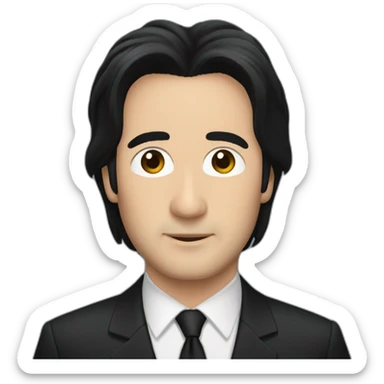 black hair alan rickman wearing suit sticker