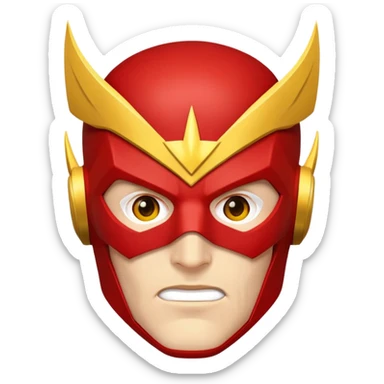 classic Flash superhero face with mask sticker