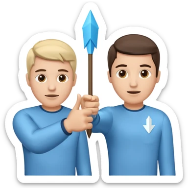 referal system (two guys with arrows around them) sticker