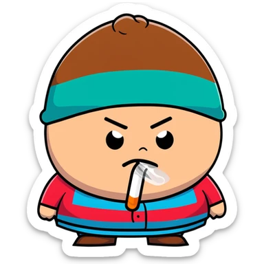 Eric Cartman from South Park smoking sticker
