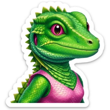 Lizard wearing a pink dress  sticker