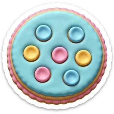 A Colorful delicious pastel whitish light cookie sticker