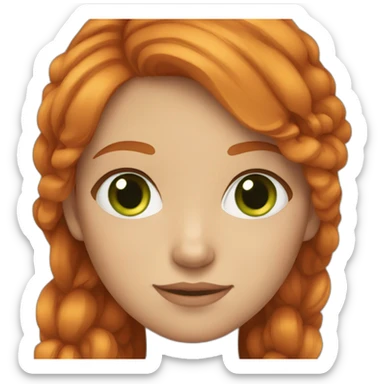 Girl with ginger hair and green eyes sticker