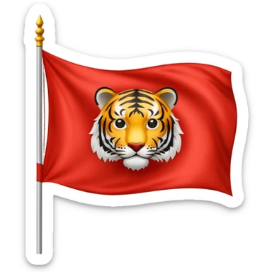 I want a red flag with a tiger symbols  sticker