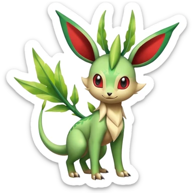 Exotic Tropical Rare Shiny Epic Leafeon-Flygon-Tropius full body sticker