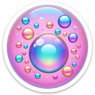 pink  bubbles glittter sticker