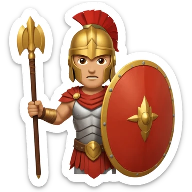 A spertan warrior shaking a shield writing "LAZY NOOB"on it sticker