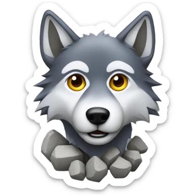wolf with gravel  sticker