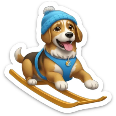 Un chien faisant du toboggan sticker