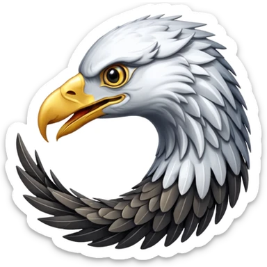 Silver Elder Scrolls Online eagle eating its tail Ouroboro sticker