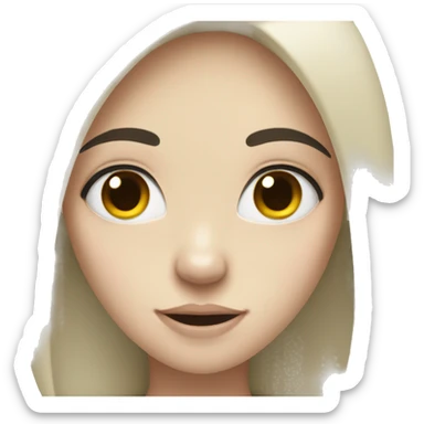 girl with black hair and white skin tone doing the ew face sticker