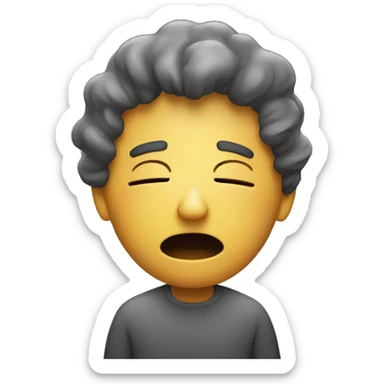 person in having a mental burnout  sticker