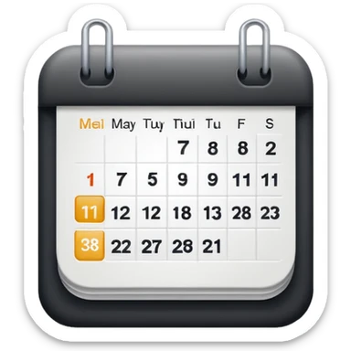 simple calendar without days sticker