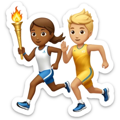 Olympic Gold Torch with relay race  sticker