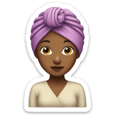 girl with hair turban sticker