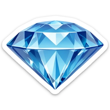 Blue crystalic diamond on the surface of the water sticker
