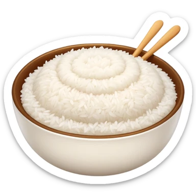  pure white rice, bowl is white only white color sticker