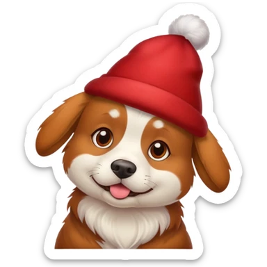 Hund mit einem roten Hut  sticker