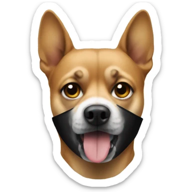 Dog with ski mask sticker