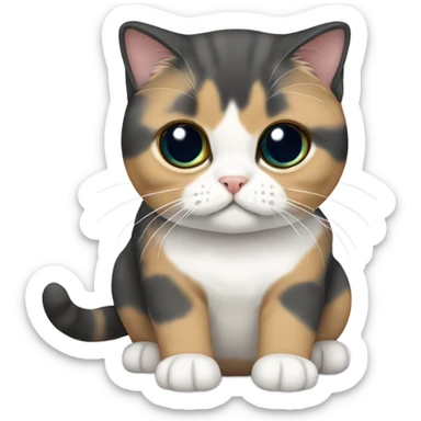 three-colored-cat scottish fold sticker