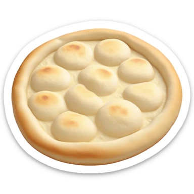 Cinematic Realistic Naan Bread Dish Emoji, showcasing soft, fluffy naan brushed with butter rendered with lifelike detail and inviting, warm lighting. sticker