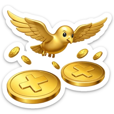 coins fly sticker