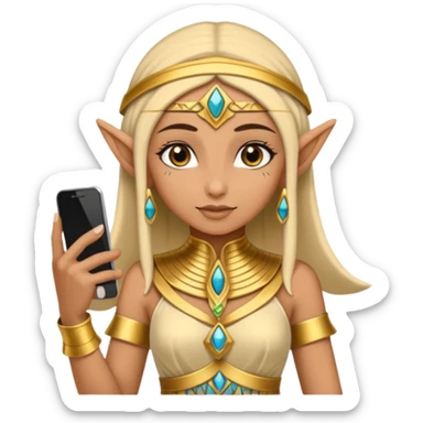 elf with egypt custome dress and smartphone sticker