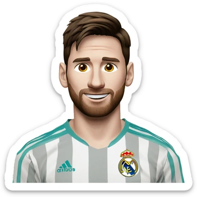 leo messi playing for real madrid sticker