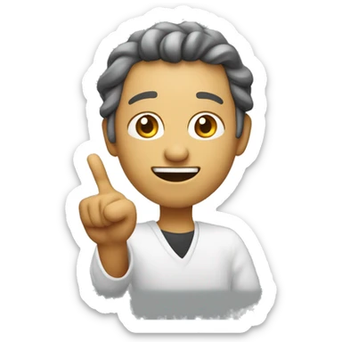 Create an emoji of a person with an enlightened expression, pointing their index finger upward, as if having a ‘Eureka!’ moment. The face shows confidence and energy, symbolizing the realization of an idea. sticker