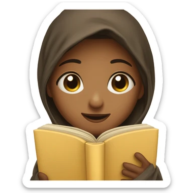 Ein Mädchen in einer Decke eingehüllt und ein Buch in den Händen sticker