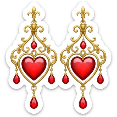 heart with a gothic chandelier earring sticker