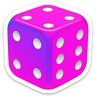 neon pink plue violet dice sticker