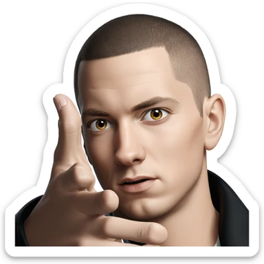 male portrait with buzz cut sticker