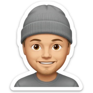 leonardo dicaprio wearing gray beanie sticker