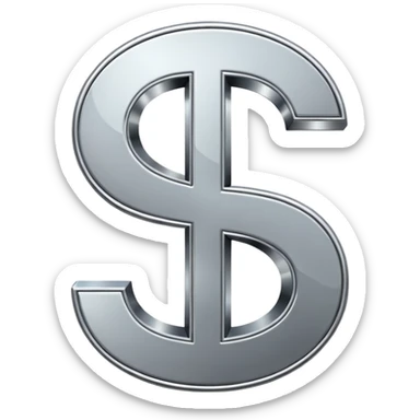 $ dollar metal symbol sticker