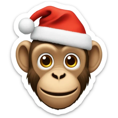Monkey whith a papa noel’s hat sticker