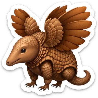 winged armadillo sticker