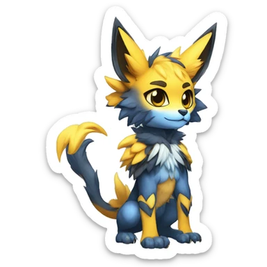 Anthro-Edgy-Contrast-Colors-Fantasy-Fur-Sona-Chibi-Shiny-Fakémon-Hybrid full body sticker