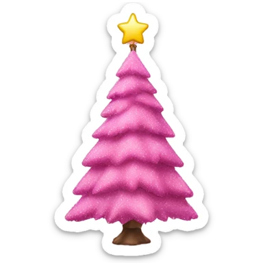 pink christmas tree sticker