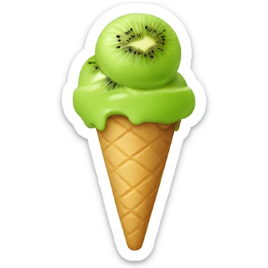 Ice cream with kiwi topping sticker