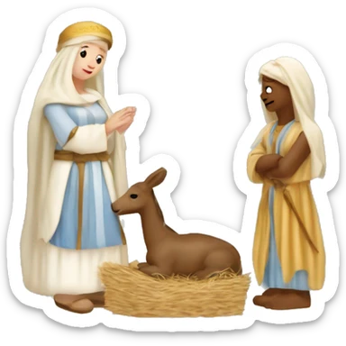 Coquette nativity scene ￼￼ sticker