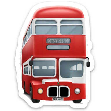 Red double decker bus  sticker