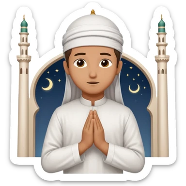 A person praying in Islam religion  make it a 2d pls sticker