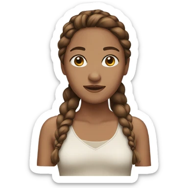 Woman with brown braid and light brown skin color sticker