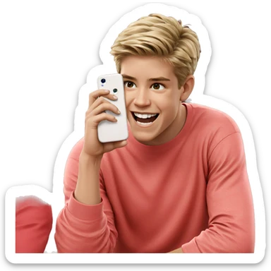 blonde boy smiling indoors sticker