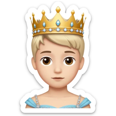 The boy is getting a princess makeover sticker