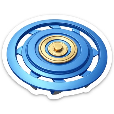 A blue Beyblade with 3 blades like Victory Valtryek sticker